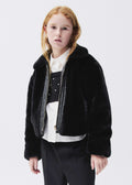 Cappotto pellicciotto ragazza - Nero