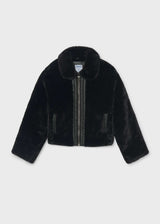 Cappotto pellicciotto ragazza - Nero