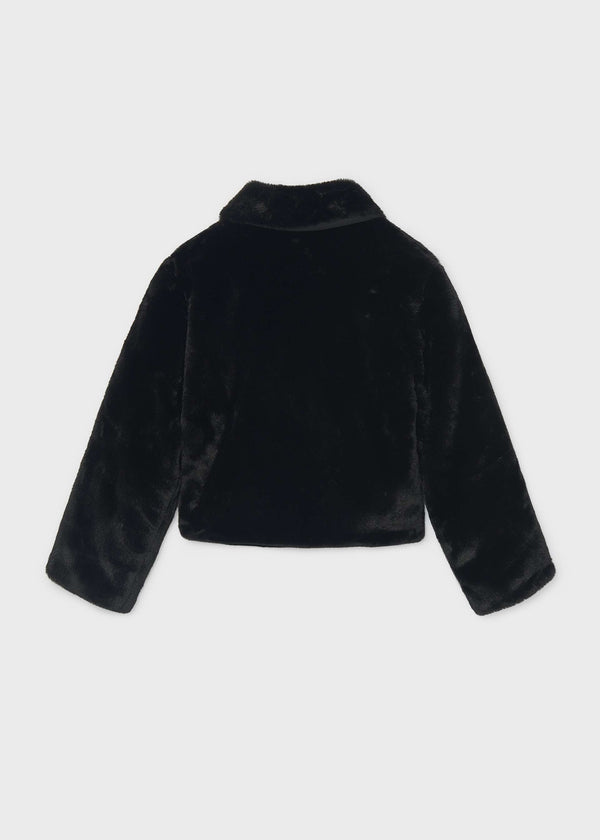 Cappotto pellicciotto ragazza - Nero