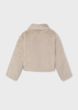 Cappotto pellicciotto ragazza - Pietra