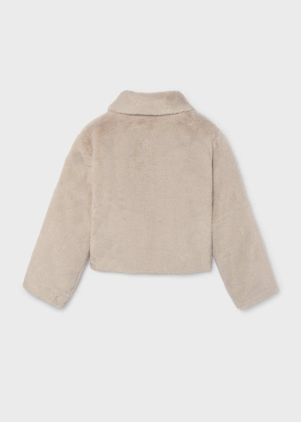 Cappotto pellicciotto ragazza - Pietra