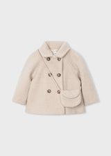 Cappotto teddy con borsa bambina - Biscotto