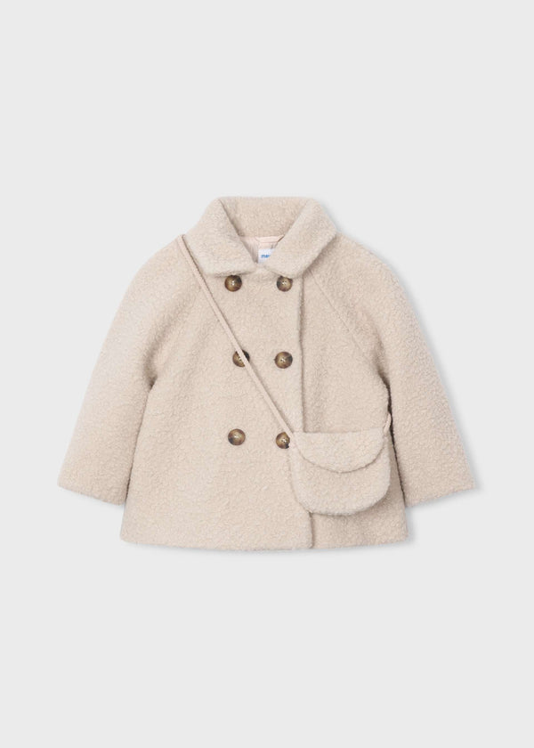 Cappotto teddy con borsa bambina - Biscotto