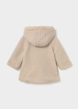 Cappotto teddy con cappuccio neonata - Biscotto