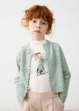 Cardigan a maglia con fiocchi bambina - Mix