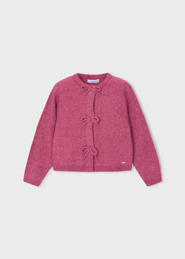 Cardigan a maglia con fiocchi bambina - Mezcla
