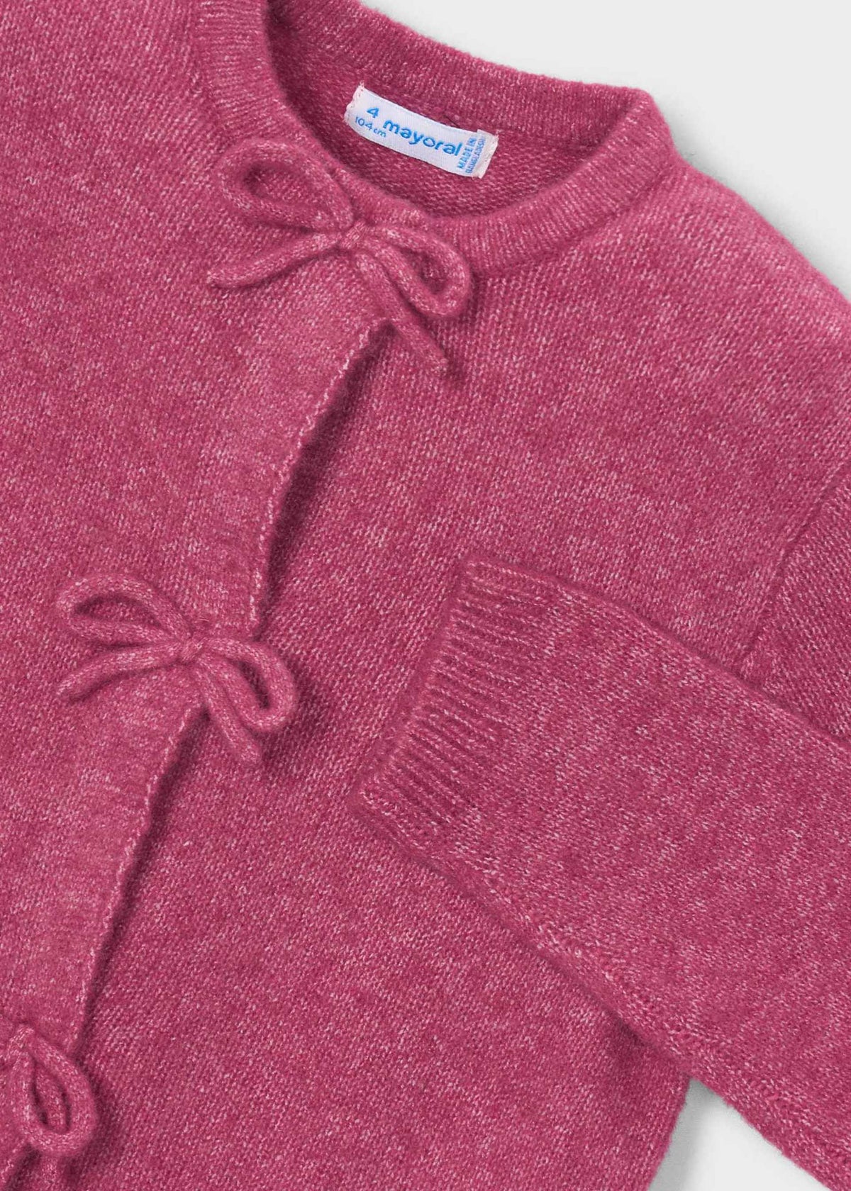 Cardigan a maglia con fiocchi bambina - Mezcla