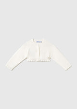 Cardigan basico maglia bimba - Panna