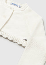 Cardigan basico maglia bimba - Panna
