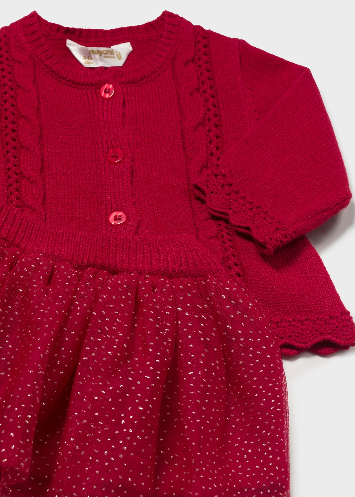 Completo 3 pezzi cardigan neonata - Red