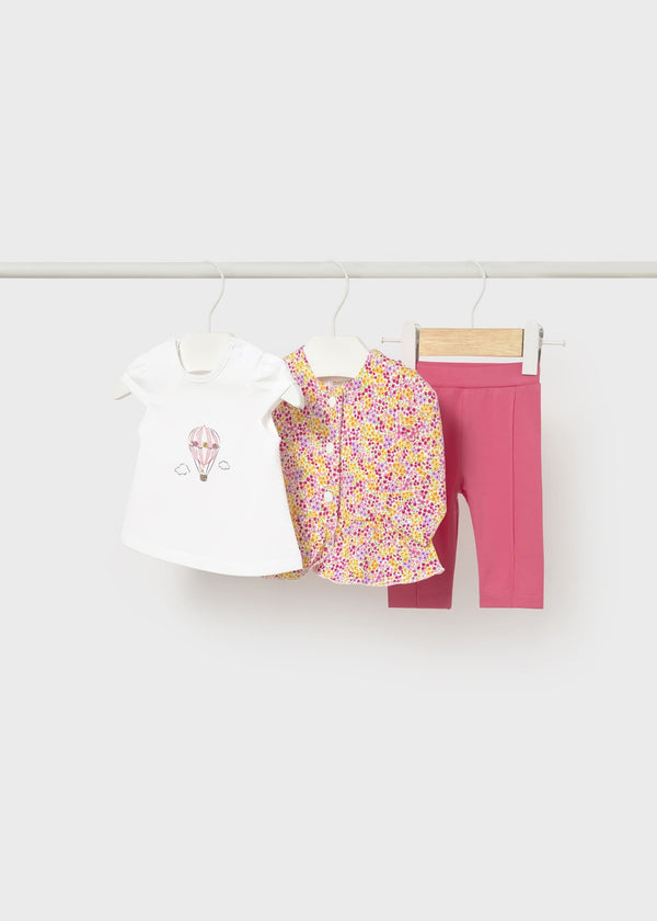 Completo 3 pezzi con giacca neonata - Papavero