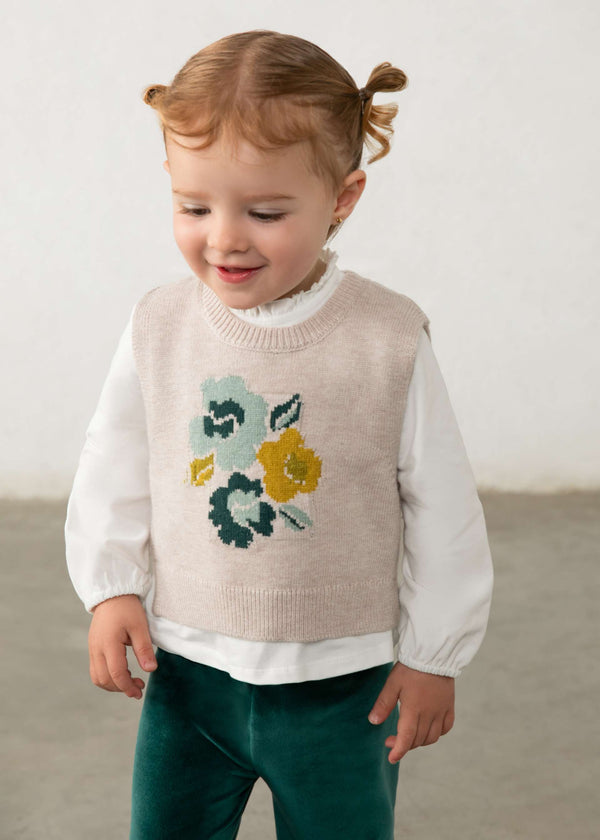 Completo 3 pezzi gilet bimba - Ninfea