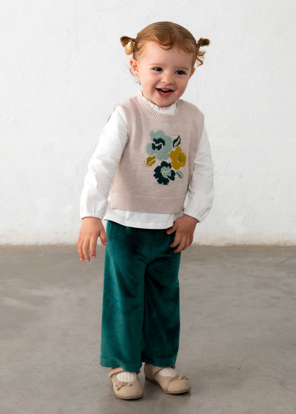 Completo 3 pezzi gilet bimba - Ninfea