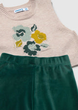 Completo 3 pezzi gilet bimba - Ninfea