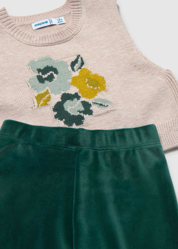 Completo 3 pezzi gilet bimba - Ninfea