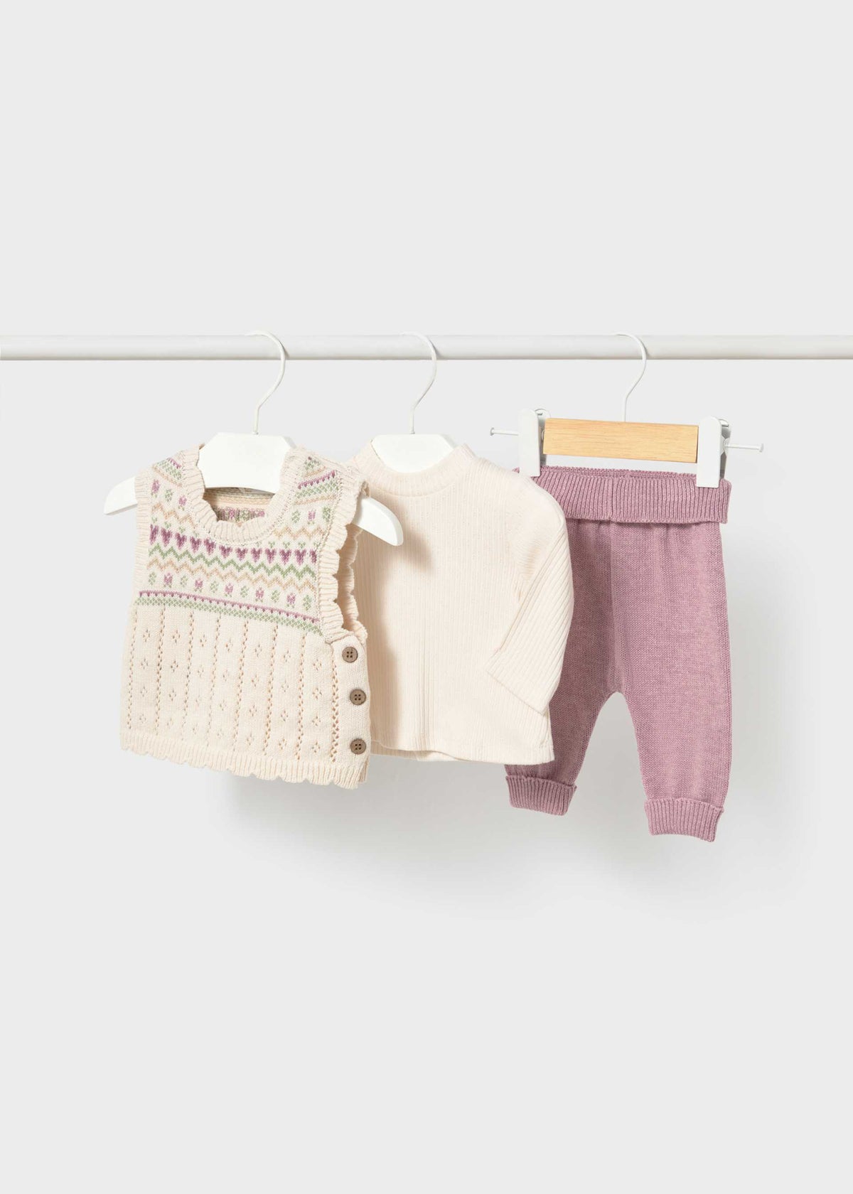 Completo 3 pezzi gilet neonata - Vigore