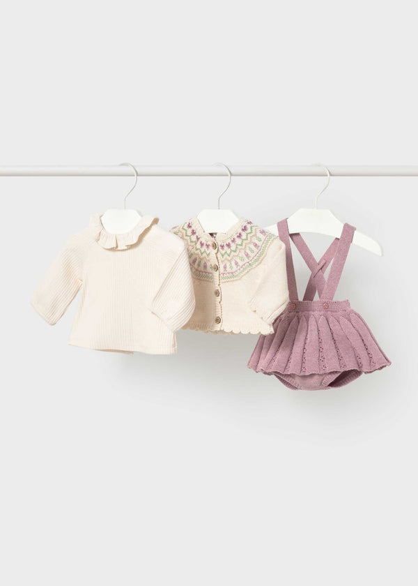 Completo 3 pezzi gonna neonata - Vigore