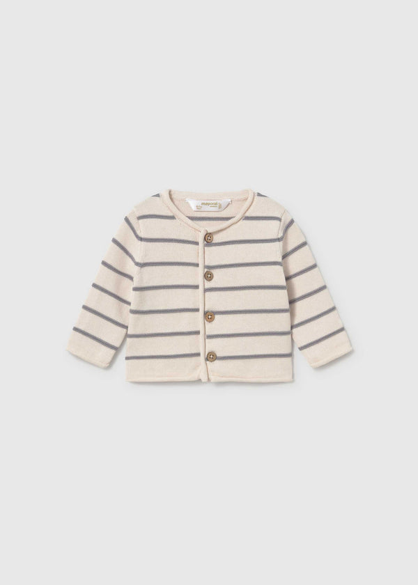 Completo 3 pezzi salopette a maglia neonato - Cenere