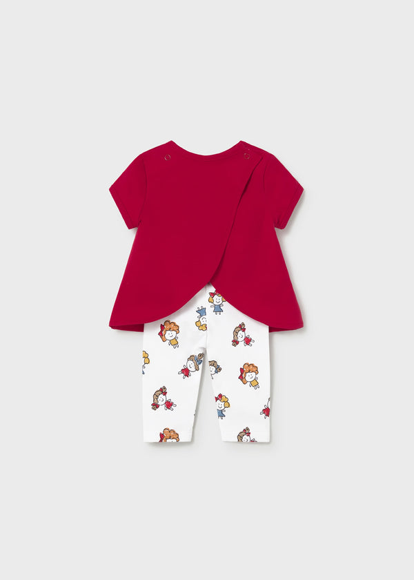 Completo 4 pezzi bambola neonata - Rosso