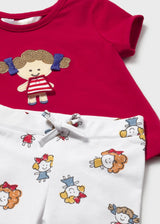 Completo 4 pezzi bambola neonata - Rosso