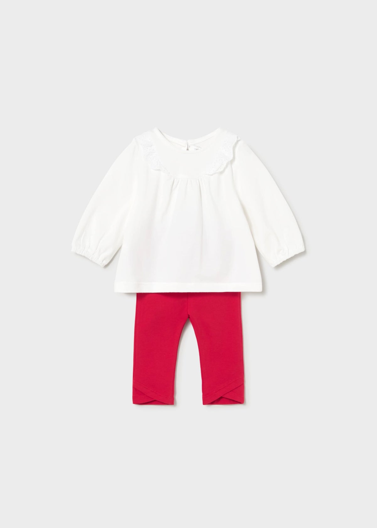 Completo 4 pezzi manica lunga neonata - Rosso