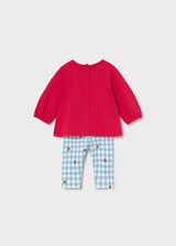 Completo 4 pezzi manica lunga neonata - Rosso