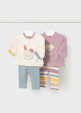 Completo 4 pezzi neonata - Malva