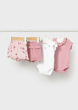 Completo 4 pezzi neonata - Rose