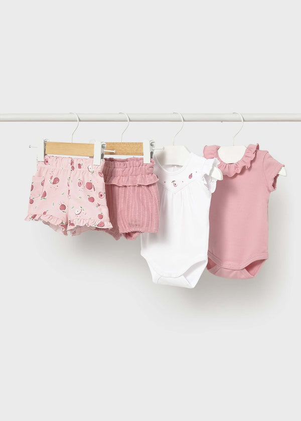 Completo 4 pezzi neonata - Rose