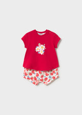 Completo 4 pezzi neonata - Rosso