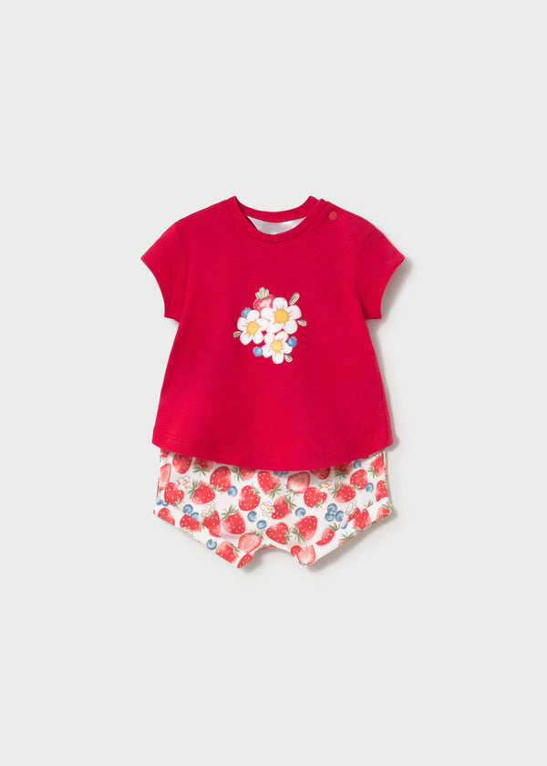 Completo 4 pezzi neonata - Rosso