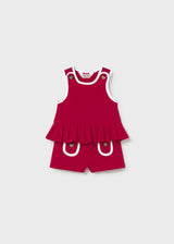 Completo 4 pezzi neonata - Rosso