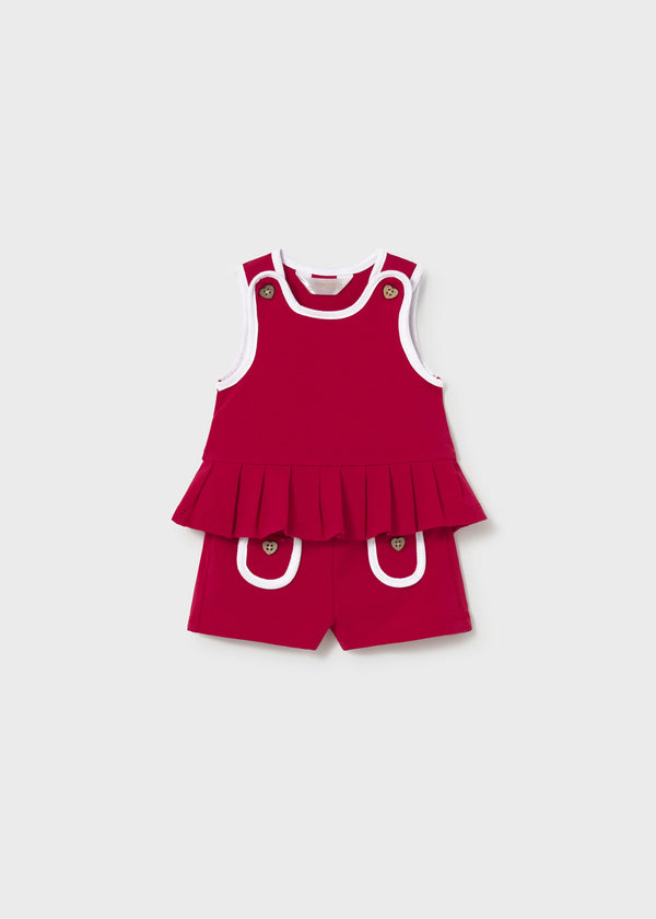 Completo 4 pezzi neonata - Rosso