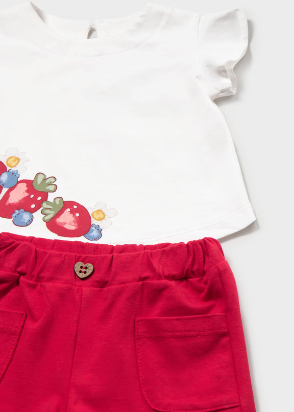 Completo 4 pezzi neonata - Rosso
