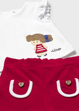 Completo 4 pezzi neonata - Rosso