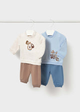 Completo 4 pezzi neonato - Cielo