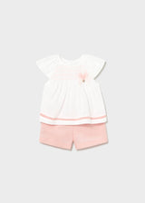 Completo bermuda e blusa neonata