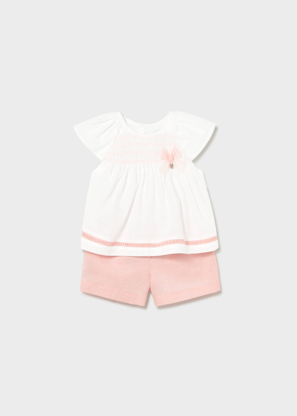 Completo bermuda e blusa neonata