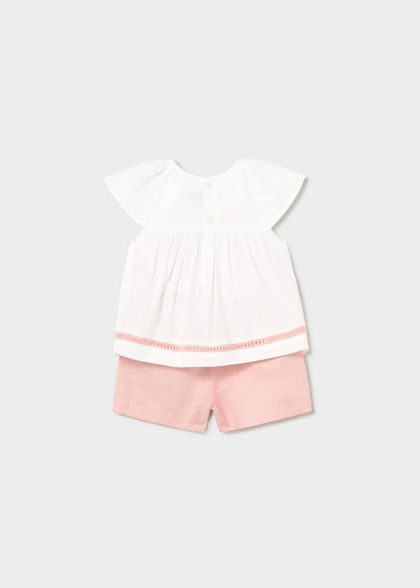 Completo bermuda e blusa neonata