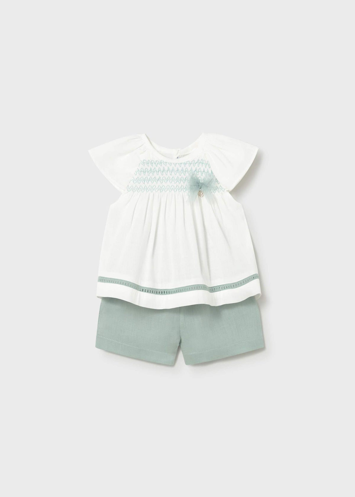 Completo bermuda e blusa neonata