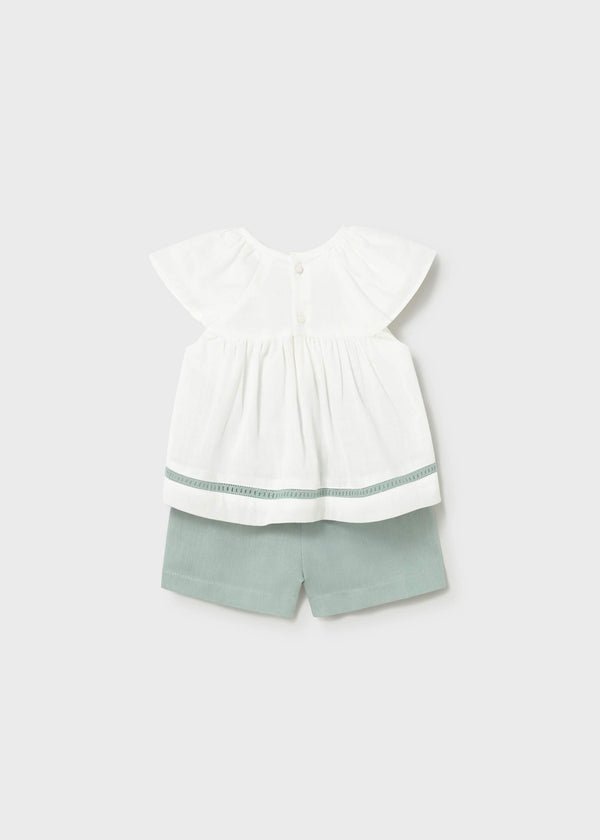 Completo bermuda e blusa neonata