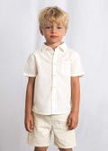 Completo bermuda e camicia in lino bambino