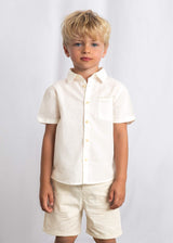 Completo bermuda e camicia in lino bambino