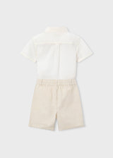 Completo bermuda e camicia in lino bambino