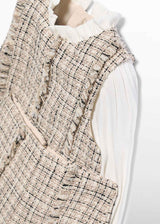 Completo Bermuda Tweed Effetto Camicia Bambina - Marzapane