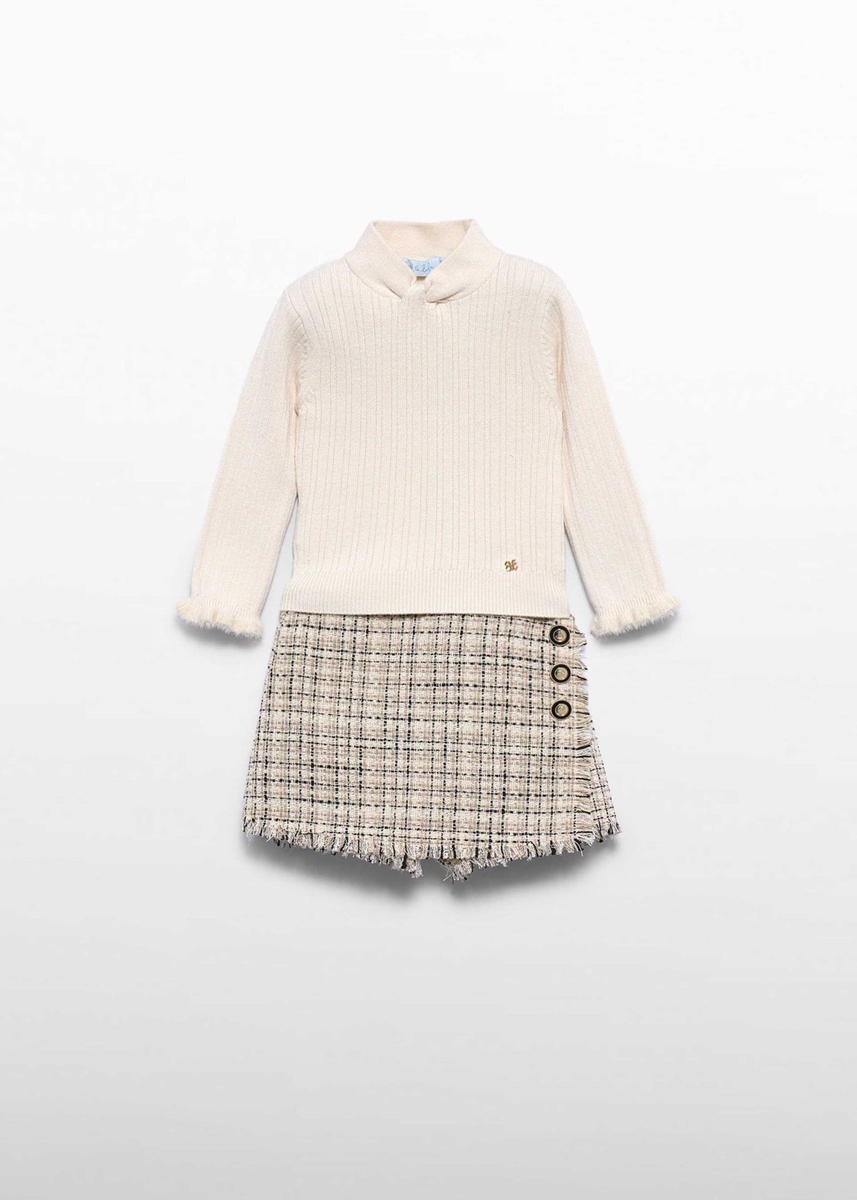 Completo Bermuda Tweed Neonata - Marzapane