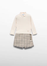 Completo Bermuda Tweed Neonata - Marzapane