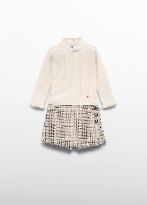Completo Bermuda Tweed Neonata - Marzapane