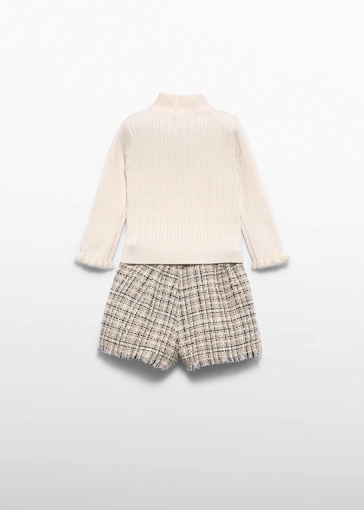 Completo Bermuda Tweed Neonata - Marzapane