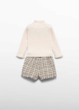 Completo Bermuda Tweed Neonata - Marzapane